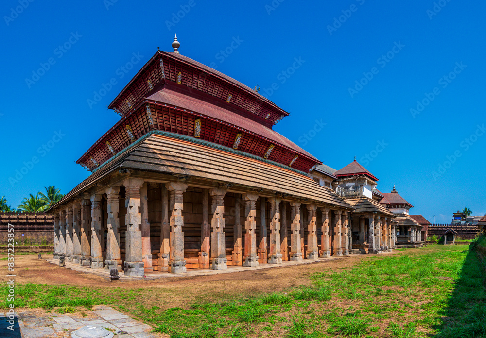 Fototapeta premium Thousand Pillars Jain Temple ancient temple located in Moodbidri