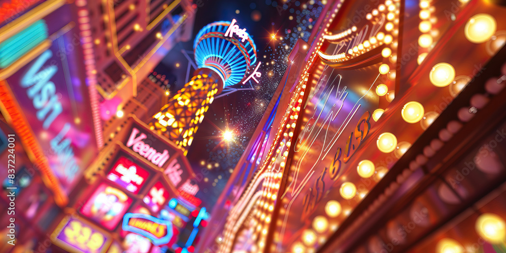 The glittering lights of a Las Vegas casino, guiding the wayward paths of many an addict. The glittering lights of a Las Vegas casino, guiding the wayward paths of many an addict.