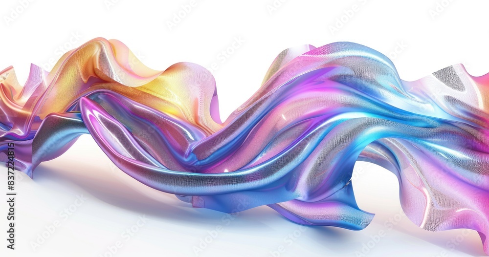 colorful wavy fabric on a white background colorful wavy fabric on a white background