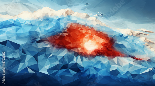 geometric ice crystals on antarctica island
