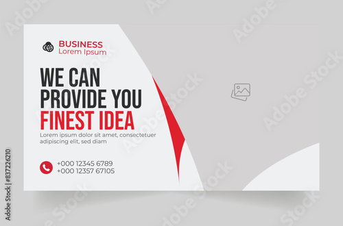 Business youtube thumbnail web banner video thumbnail, promotion banner design for live business workshop. video cover