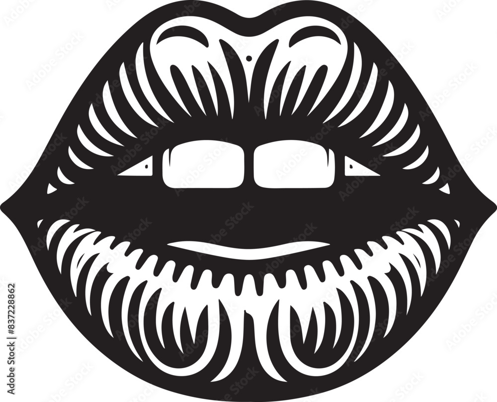 Mouth silhouette vector illustration Mouth silhouette vector illustration