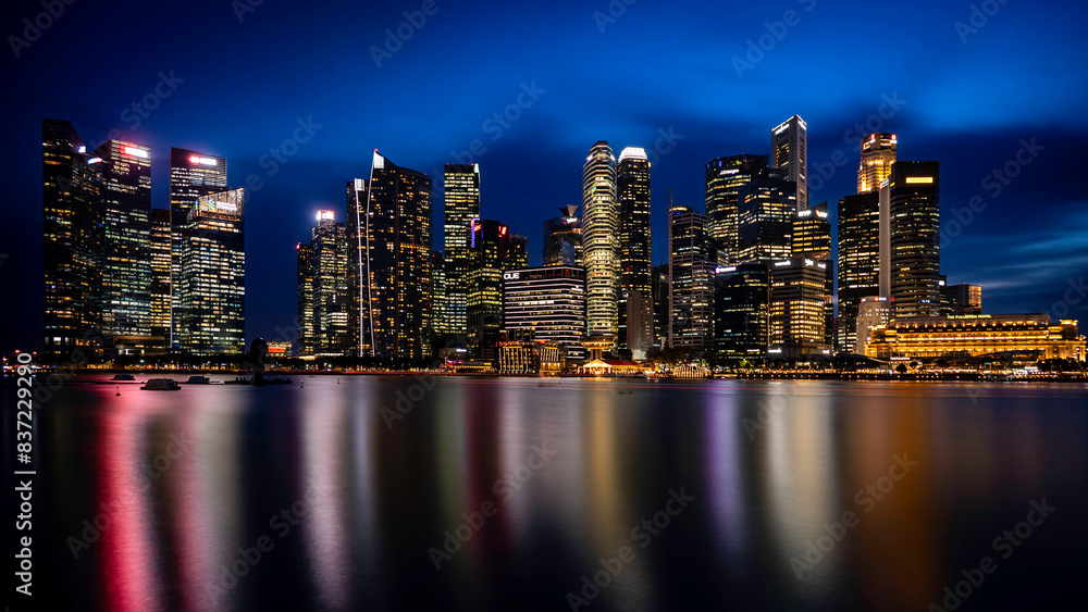 Obraz premium Singapore Skyline at night