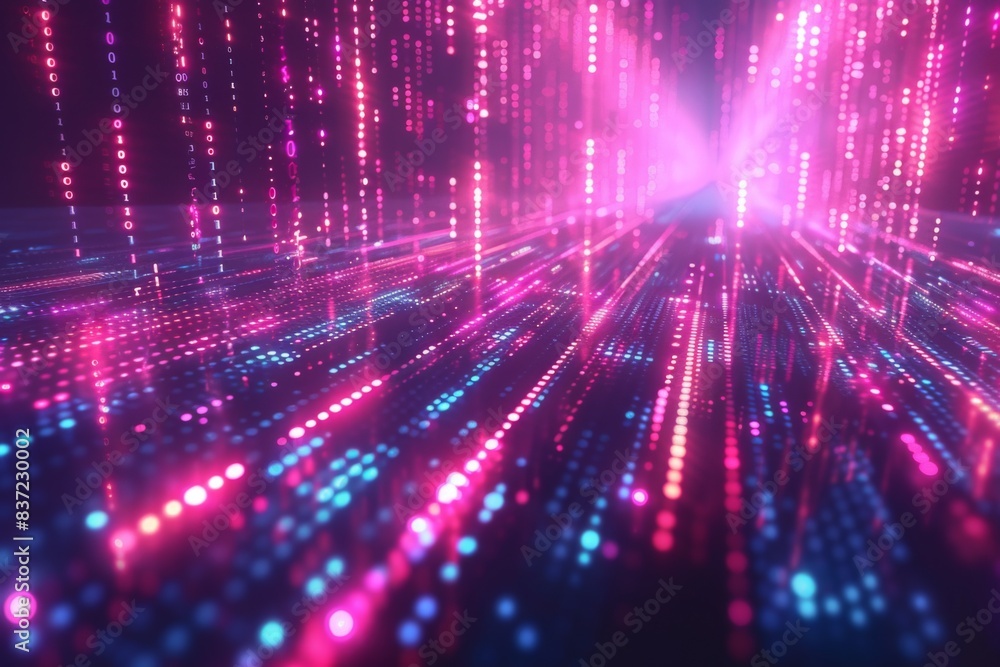 Digital Binary Technology Background created with Generative AI Digital Binary Technology Background created with Generative AI