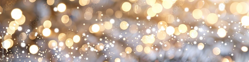 An ethereal bokeh effect creates a winter wonderland with sparkling lights and glitter An ethereal bokeh effect creates a winter wonderland with sparkling lights and glitter