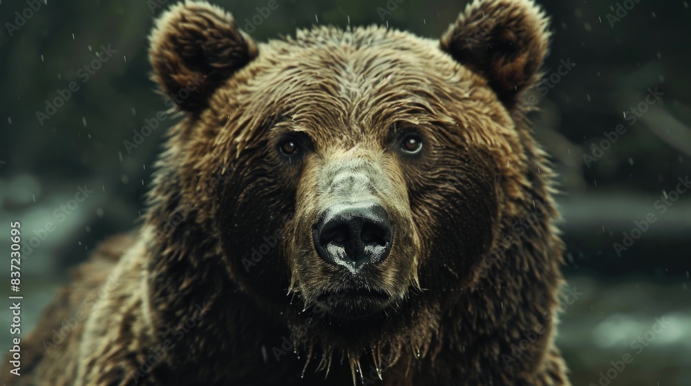 Brown bear frontal face. Brown bear frontal face.