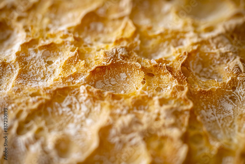 Macro detail of bread crust texture celebrating