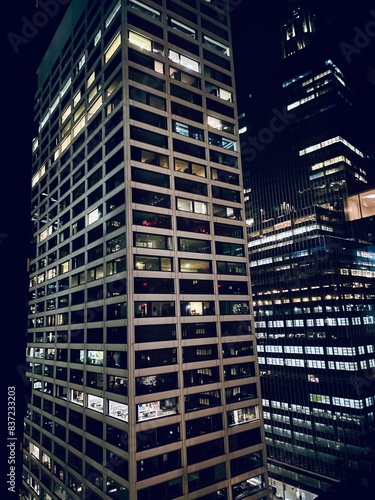skyscrapers in night