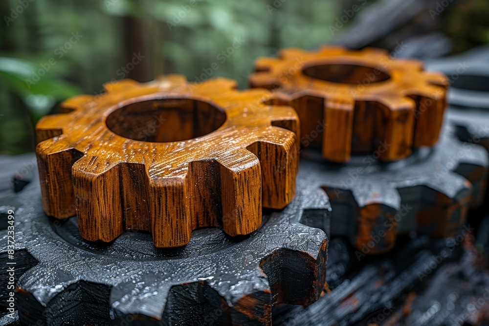 An illustration of individuals working together. Every individual shows an iron gear, which means working with colleagues with effective teamwork. An illustration of individuals working together. Every individual shows an iron gear, which means working with colleagues with effective teamwork.