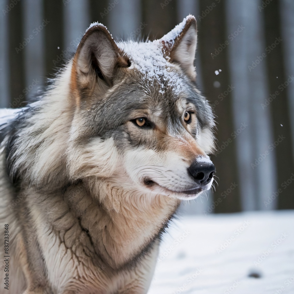 Obraz premium gray wolf in winter