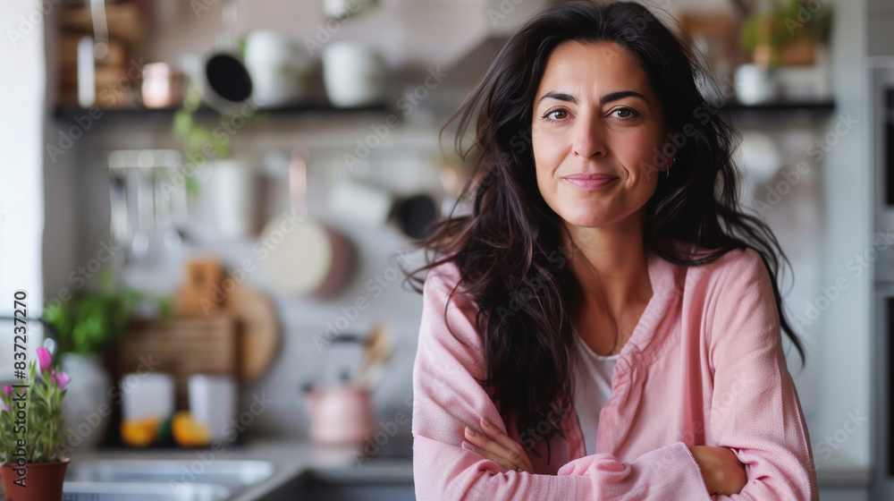 Woman in Kitchen Interior Woman in Kitchen Interior
