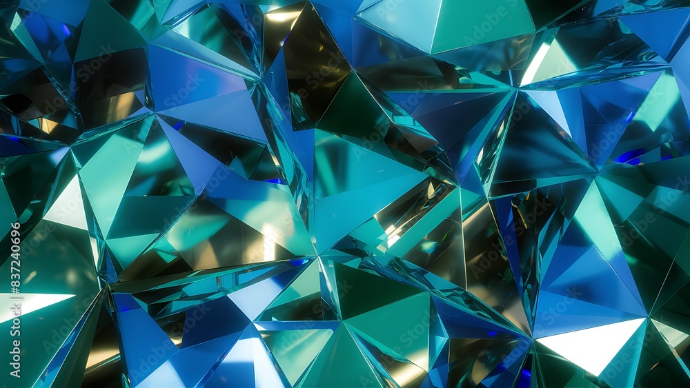 High-Resolution Geometric Crystal Background with Vibrant Blue and Green Interwoven Crystalline Shapes
High-Resolution Geometric Crystal Background with Vibrant Blue and Green Interwoven Crystalline Shapes