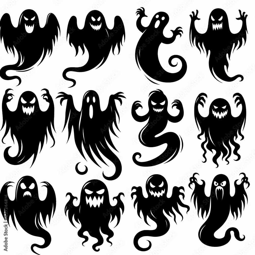 Collection of Spooky Ghost Silhouettes for Halloween Collection of Spooky Ghost Silhouettes for Halloween