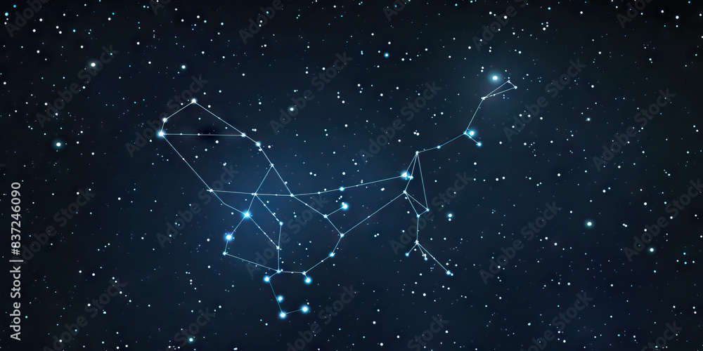 A constellation twinkles in the night sky, its stars forming a familiar pattern A constellation twinkles in the night sky, its stars forming a familiar pattern