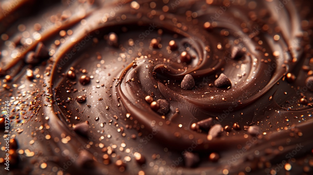 Melted chocolate swirl background Melted chocolate swirl background