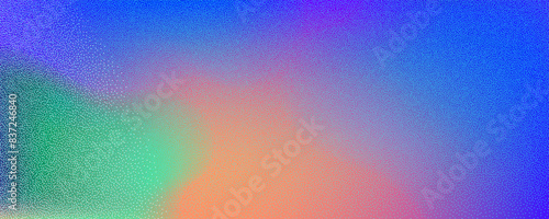 Abstract background featuring a holographic blur with a color gradient.Vector grain noise texture, and watercolor blend.Neon iridescent colors creating a smooth gradation effect.