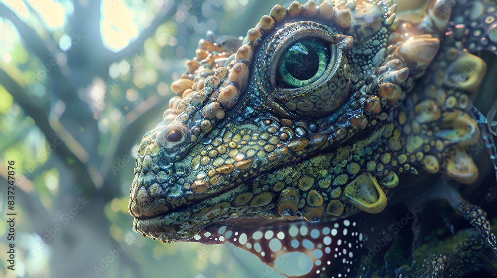 Head of an iguana taken from a close distance Head of an iguana taken from a close distance