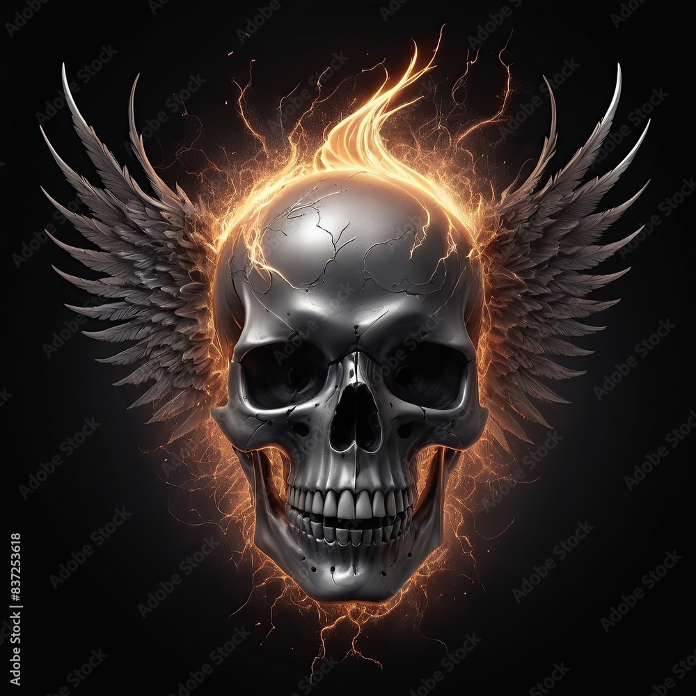 Free Photo New 3D Skull fire and smoke for tattoo or background design Free Photo New 3D Skull fire and smoke for tattoo or background design