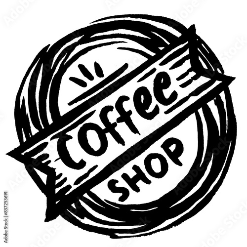 label element for cafe shop and restaurant photo