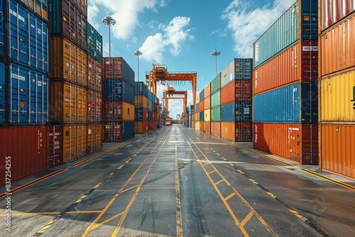 Wallpaper Mural Urban Street Filled With Cargo Containers Torontodigital.ca