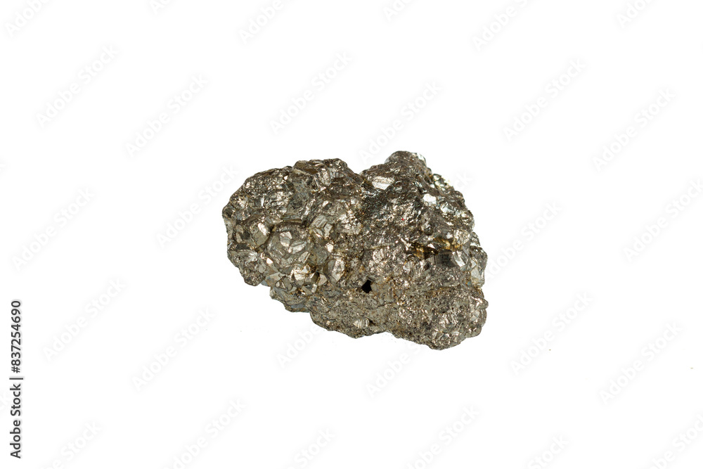pyrite mineral stone macro on white background pyrite mineral stone macro on white background
