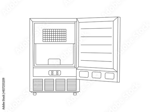 Ice Maker Outline icon vector. Ice Maker vector design and illustration. Ice Maker Outline isolated white background