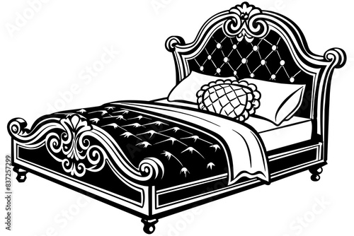 bed silhouette vector illustration