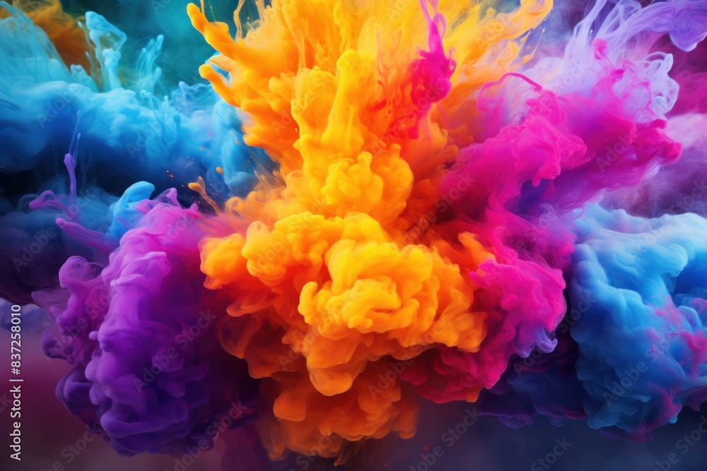 Obraz premium Vibrant Explosion of Colorful Smoke