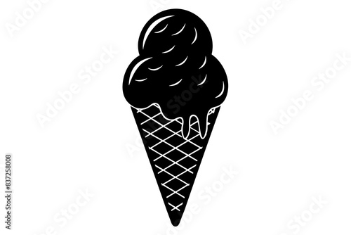 ice cream silhouette vector illustration