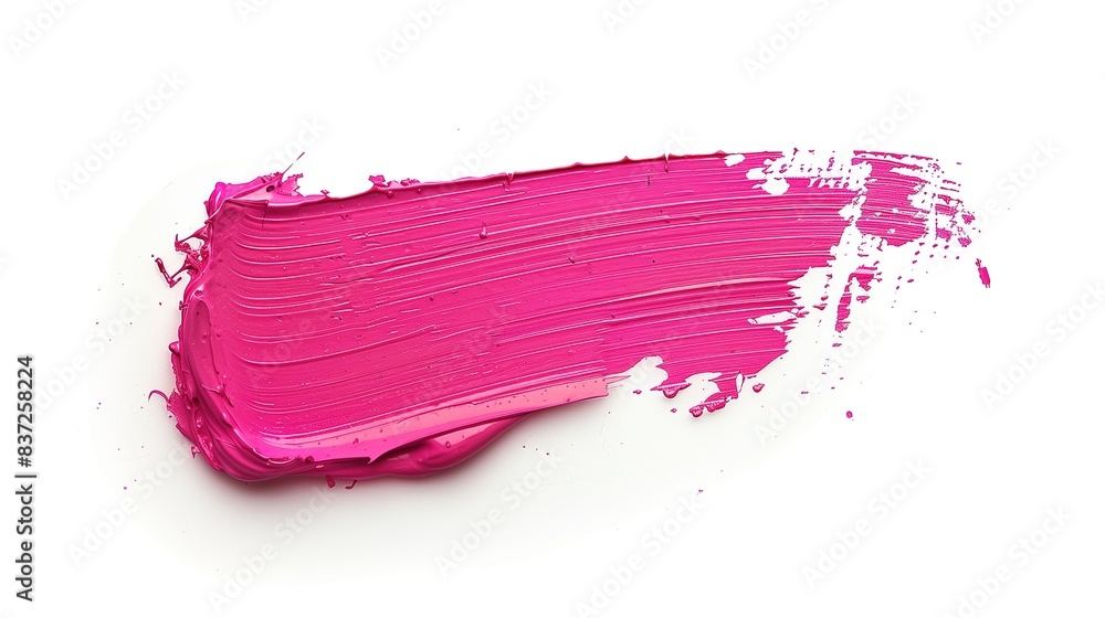 Vibrant Pink Paint Stroke Isolated on White Background Vibrant Pink Paint Stroke Isolated on White Background