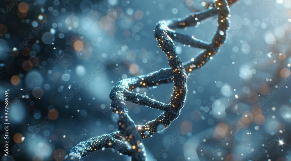 Close Up of Blue 3D Rendered DNA Double Helix Close Up of Blue 3D Rendered DNA Double Helix