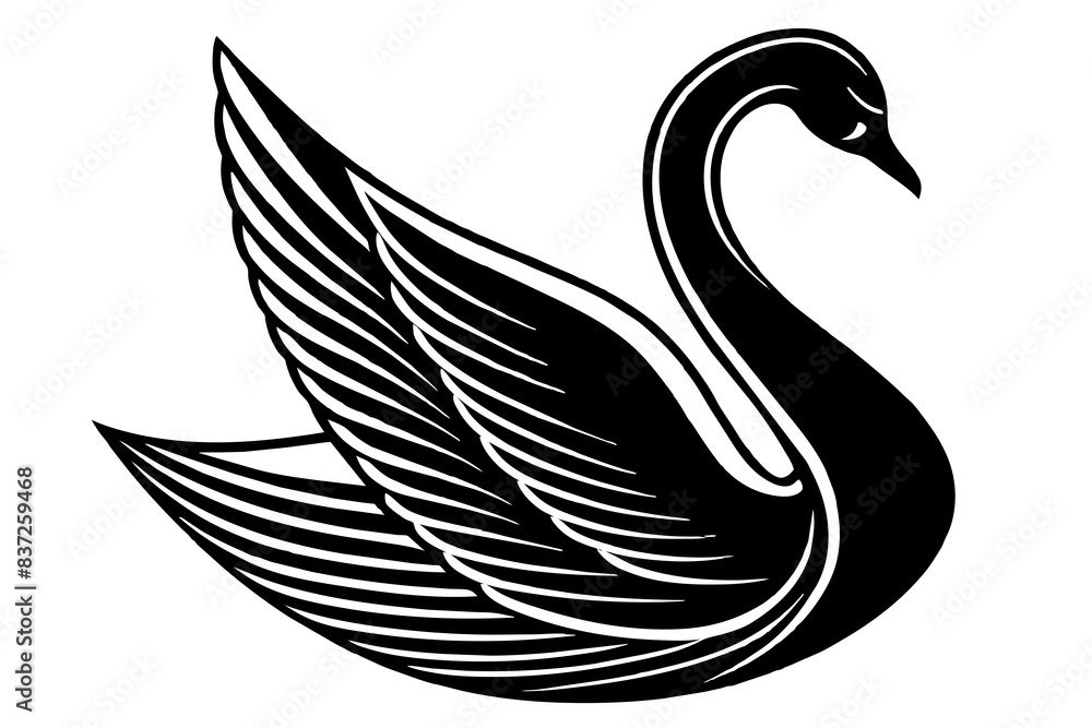 swan silhouette vector illustration swan silhouette vector illustration