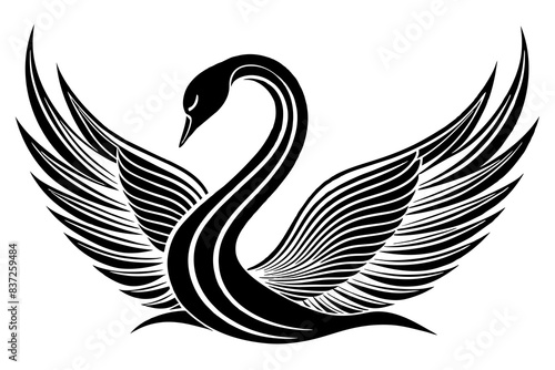 swan silhouette vector illustration
