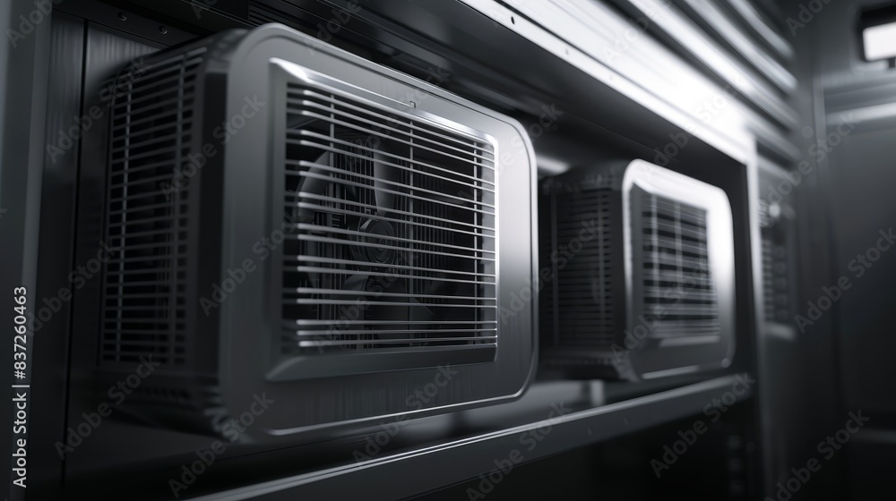 Modern air conditioner design vents flat design top view, futuristic theme, 3D render monochromatic color scheme, close up eco-friendly theme overlay abstract background Modern air conditioner design vents flat design top view, futuristic theme, 3D render monochromatic color scheme, close up eco-friendly theme overlay abstract background