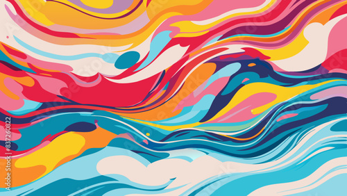 Vibrant Abstract Swirls and Waves Colorful Vector Background
