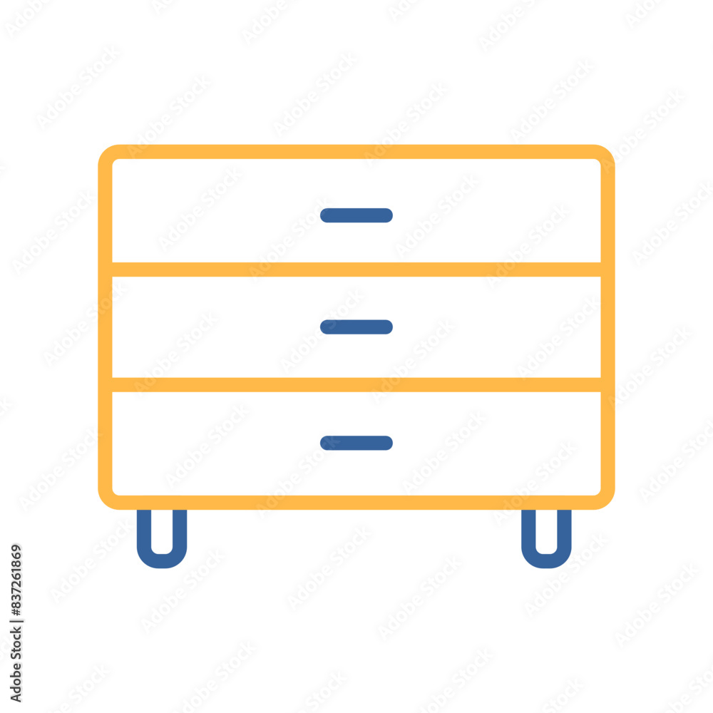 Bedside dresser vector icon. Chest of drawer Bedside dresser vector icon. Chest of drawer