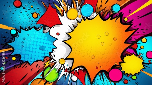 Comic speech bubbles and sound effects wallpaper, colorful, abstract, mid-shot photo