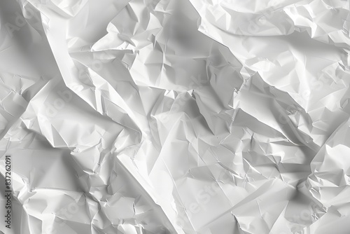 White crumpled paper texture background ai generative