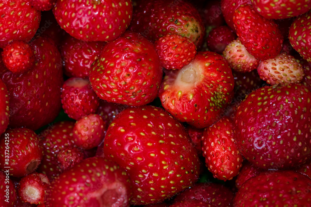 Fresh red strawberries from above Fresh red strawberries from above