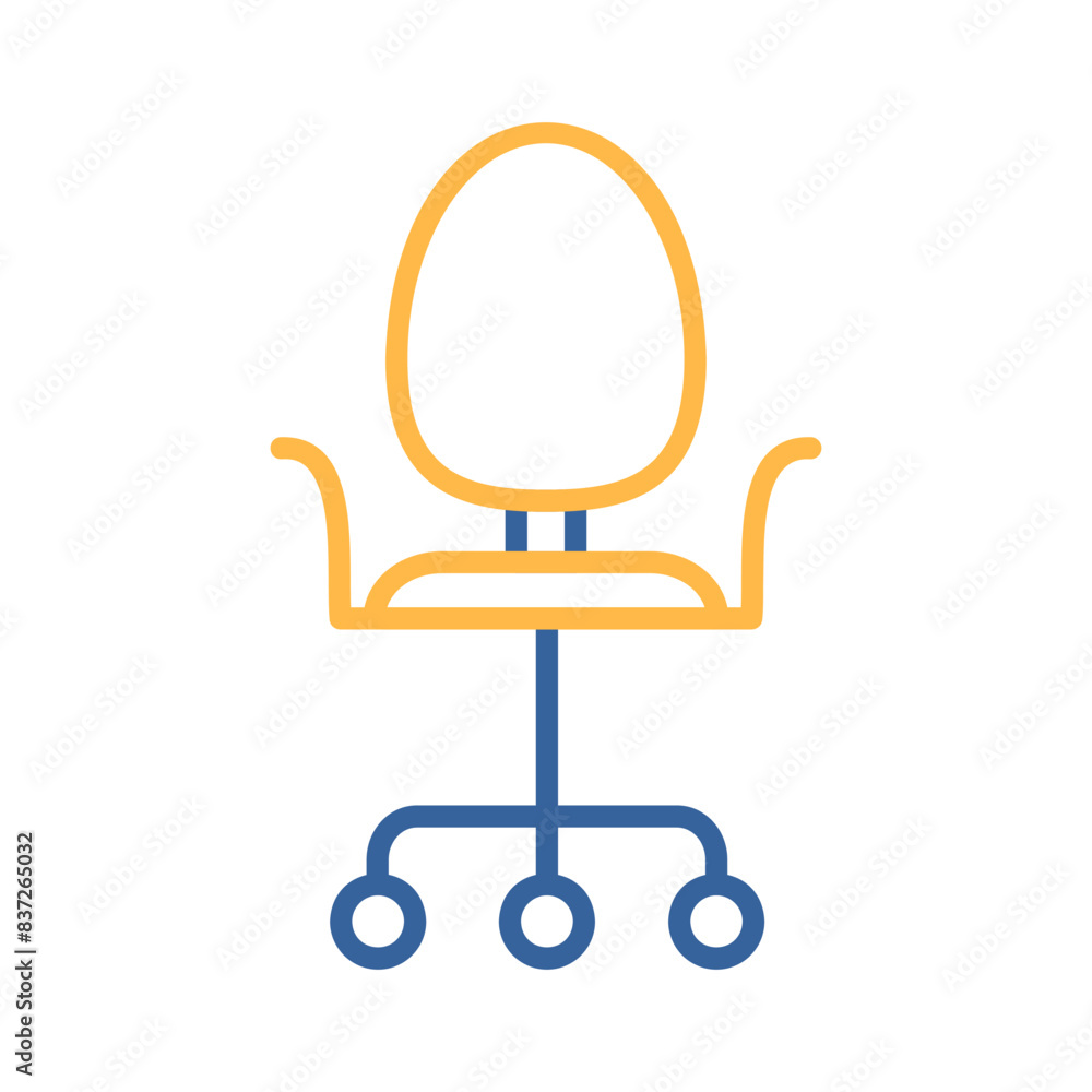 Adjustable rolling chair vector icon. Office chair Adjustable rolling chair vector icon. Office chair