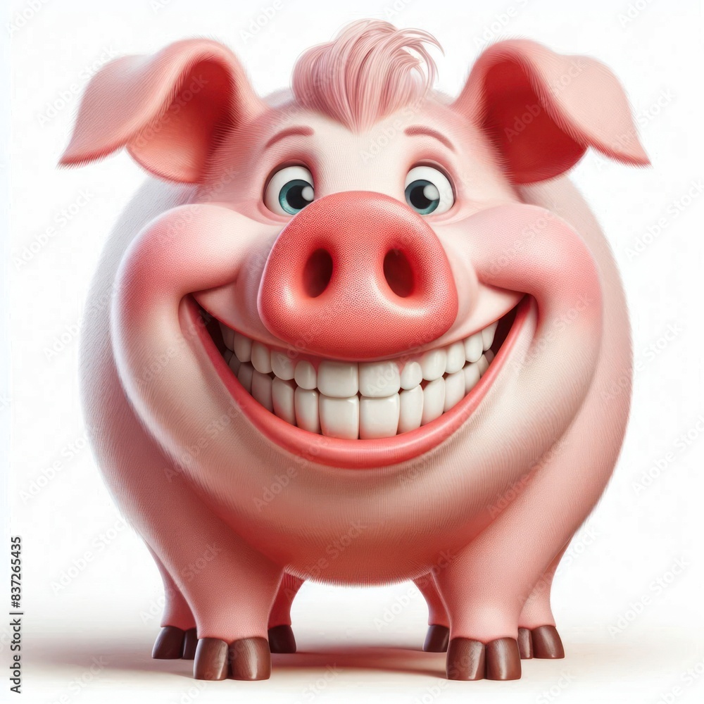 pig with a big teeth smile Isolated on white background pig with a big teeth smile Isolated on white background
