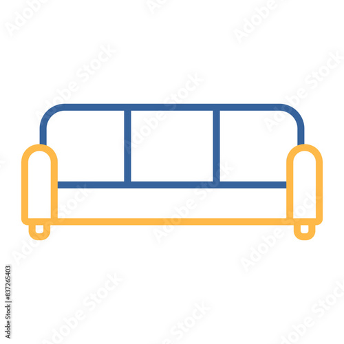 Soft sofa vector icon. Furniture sign