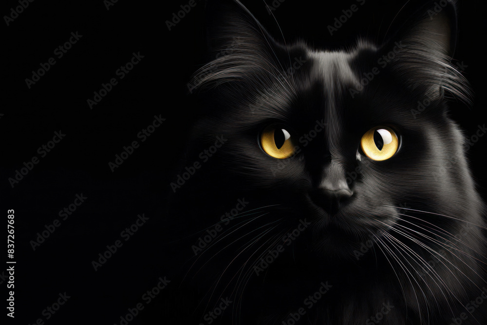 a black cat with yellow eyes a black cat with yellow eyes