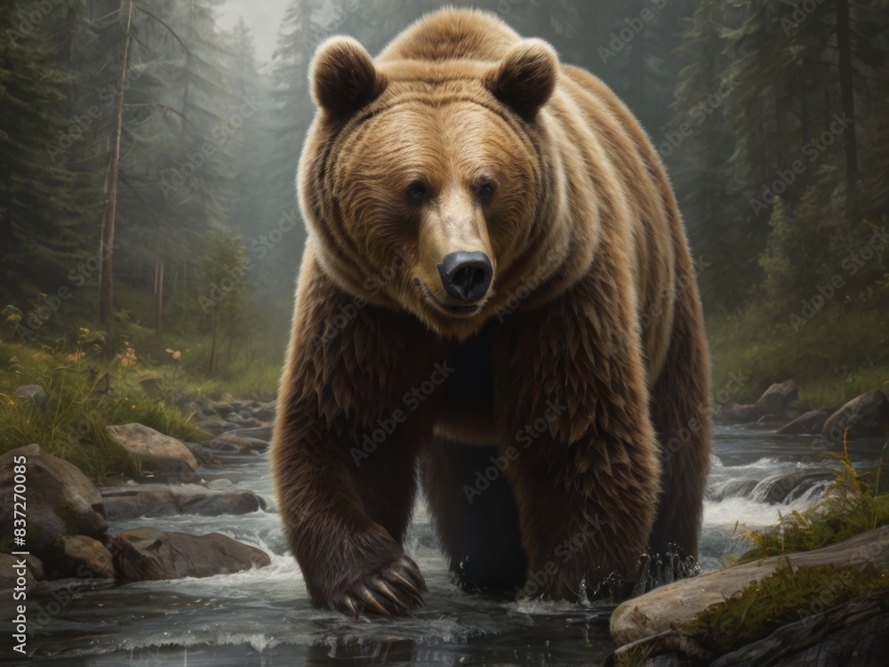 Obraz premium brown bear in the forest