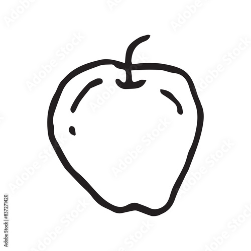 Apple hand drawn vector illustration on isolated white background