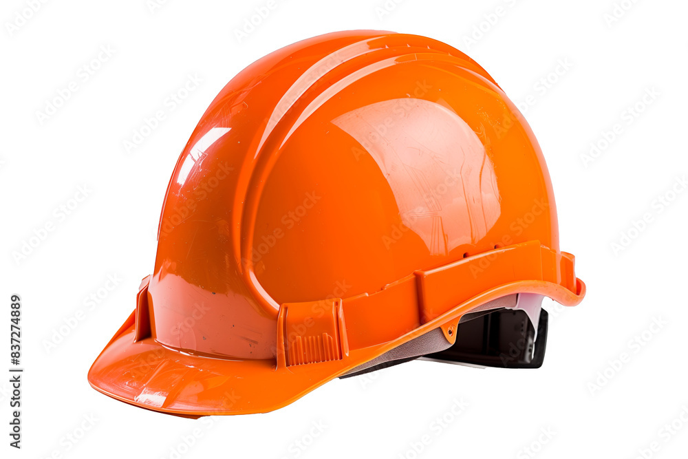Orange protective helmet isolated on transparent background Orange protective helmet isolated on transparent background