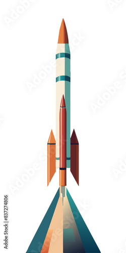 illustration of a rocket launch with vibrant flames