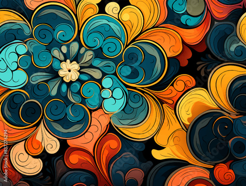 Vintage arabic arabesque design greeting card for Ramadan Kareem. Islamic ornamental colorful detail of mosaic illustration.