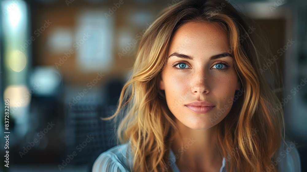 portrait of a beautiful woman with long blond hair and blue eyes portrait of a beautiful woman with long blond hair and blue eyes