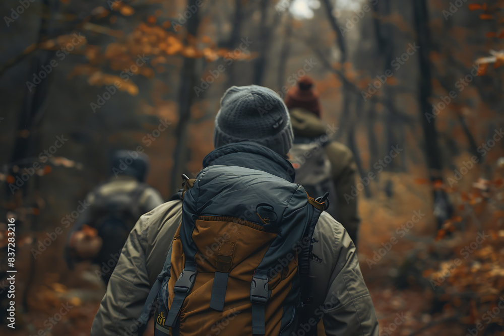 Humans exploring the wilderness, blending seamlessly with the natural surroundings and embracing the untamed beauty of the wild.